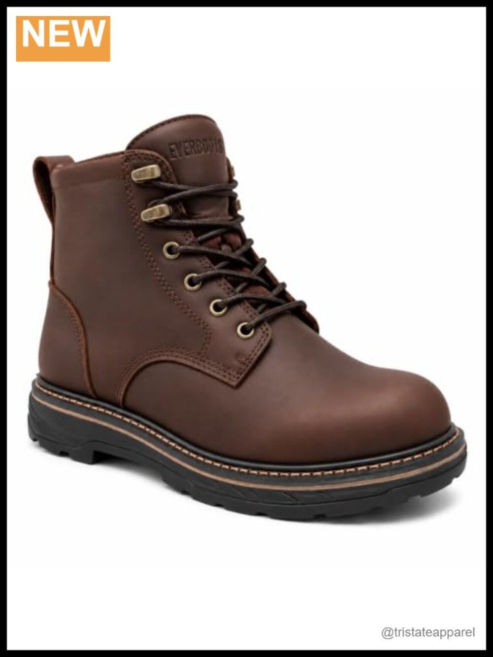 Men's Leather Work Boots Soft Toe Slip Resistant EH Rated Construction